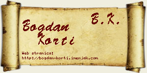 Bogdan Korti vizit kartica